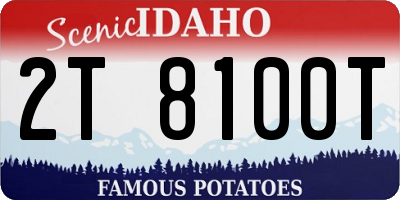 ID license plate 2T8100T