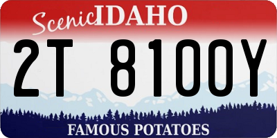 ID license plate 2T8100Y