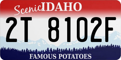 ID license plate 2T8102F