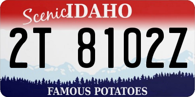 ID license plate 2T8102Z