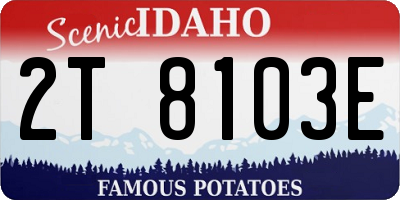 ID license plate 2T8103E