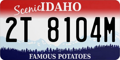 ID license plate 2T8104M