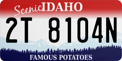 ID license plate 2T8104N