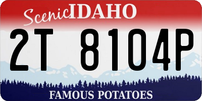 ID license plate 2T8104P