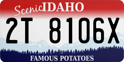 ID license plate 2T8106X