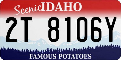 ID license plate 2T8106Y