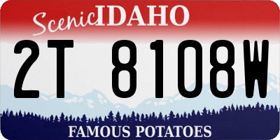 ID license plate 2T8108W