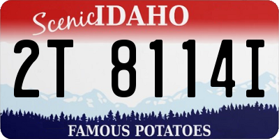 ID license plate 2T8114I