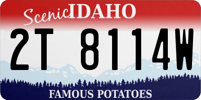 ID license plate 2T8114W