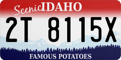 ID license plate 2T8115X