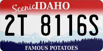 ID license plate 2T8116S