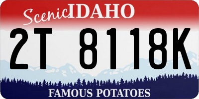 ID license plate 2T8118K