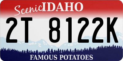 ID license plate 2T8122K