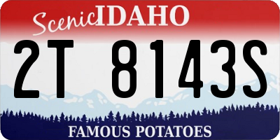 ID license plate 2T8143S
