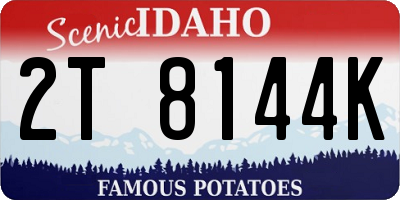 ID license plate 2T8144K