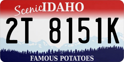ID license plate 2T8151K