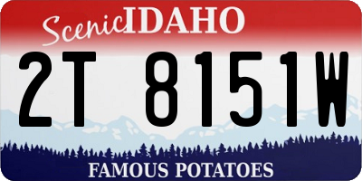 ID license plate 2T8151W