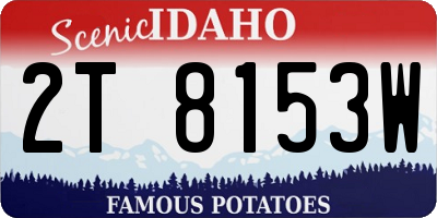 ID license plate 2T8153W
