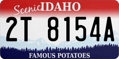 ID license plate 2T8154A