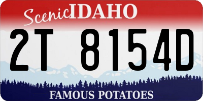 ID license plate 2T8154D