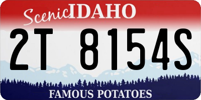 ID license plate 2T8154S