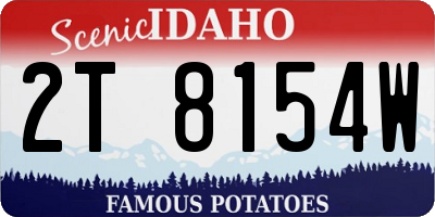 ID license plate 2T8154W