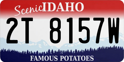 ID license plate 2T8157W