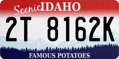 ID license plate 2T8162K