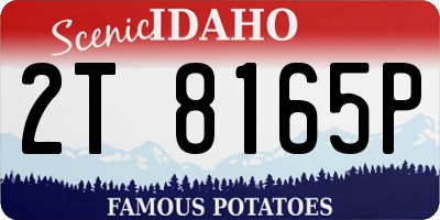 ID license plate 2T8165P