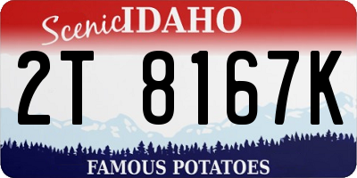 ID license plate 2T8167K