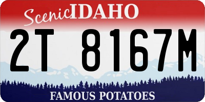 ID license plate 2T8167M