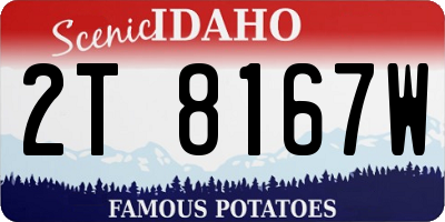 ID license plate 2T8167W