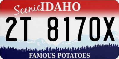 ID license plate 2T8170X