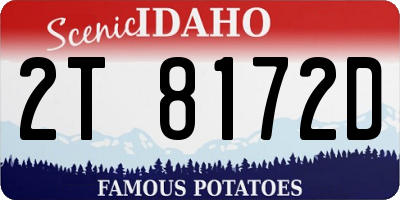 ID license plate 2T8172D