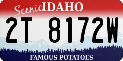 ID license plate 2T8172W