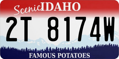 ID license plate 2T8174W