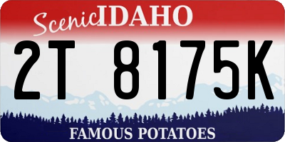 ID license plate 2T8175K