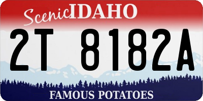 ID license plate 2T8182A