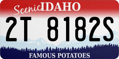 ID license plate 2T8182S