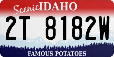 ID license plate 2T8182W