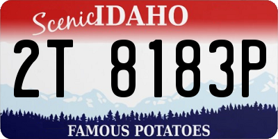 ID license plate 2T8183P