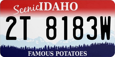 ID license plate 2T8183W
