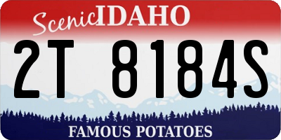 ID license plate 2T8184S