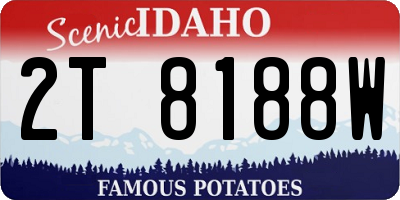ID license plate 2T8188W