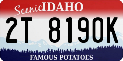 ID license plate 2T8190K
