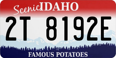 ID license plate 2T8192E