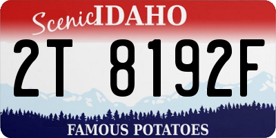 ID license plate 2T8192F