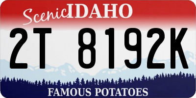 ID license plate 2T8192K