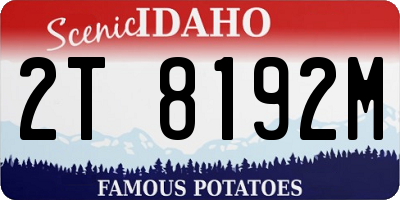 ID license plate 2T8192M