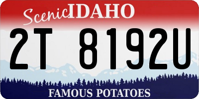 ID license plate 2T8192U